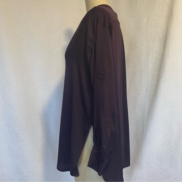 Vince XS pure silk dark purple blouse - Picture 3 of 8